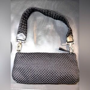 The Sak Black Woven Mini Shoulder Bag | Removable Strap | EUC